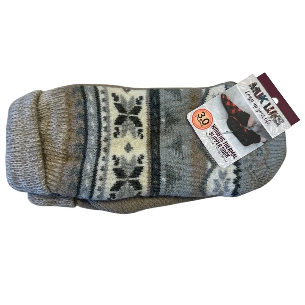 New MUK LUKS women's thermal slipper sock Taupe‎